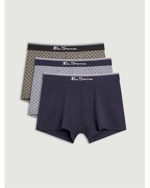 Ben Sherman 3 Pack Pattern Mix Underwear In Assorted - Blue