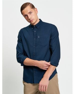 Ben Sherman Organic Oxford Long Sleeve Shirt In - Blue