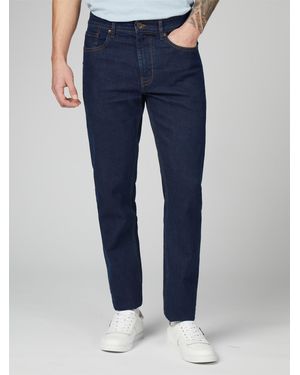 Ben Sherman Five Pocket Slim Fit Jeans In Rinsewash Denim - Blue