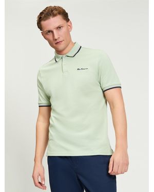 Ben Sherman Short Sleeve Signature Pique Polo In Pistachio - Green