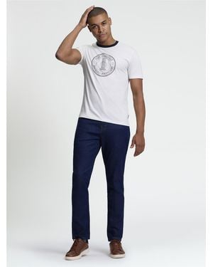 Ben Sherman Short Sleeve Studio Seshort Sleeveion Tshirt In Ivory - Blue