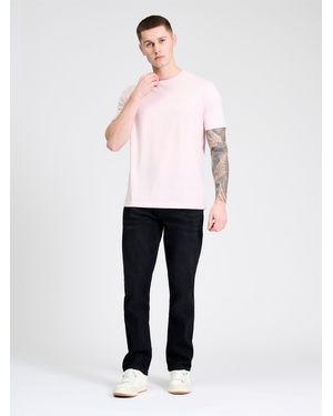 Ben Sherman Embroidered Logo Tee In Blush Pink - White