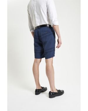 Ben Sherman Seersucker Check Shorts In Dark Navy - Blue