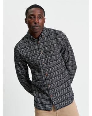 Ben Sherman Twisted Yarn Shirt Shirt In Black - Grey