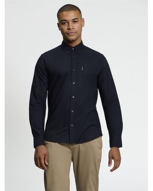 Ben Sherman Long Sleeve Signature Oxford Shirt In Black - Blue