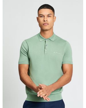 Ben Sherman Signature Short Sleeve Polo In Sage - Green