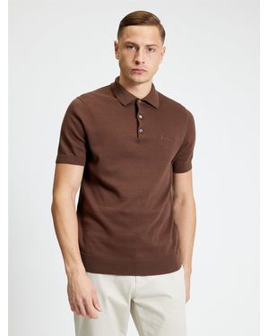 Ben Sherman Signature Short Sleeve Polo In Chestnut - Brown