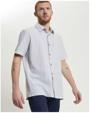 Ben Sherman Short Sleeve Ticking Stripe Shirt In - White