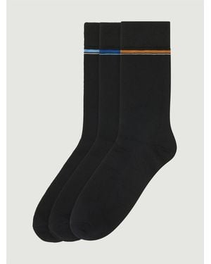 Ben Sherman 3 Pack Mod Stripe Sock In - Black