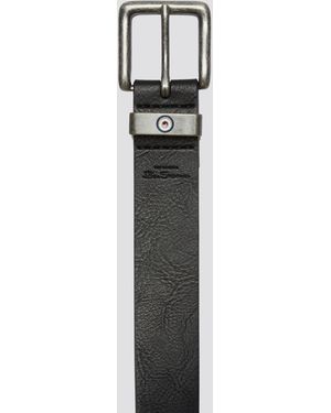 Ben Sherman S Leather Tan Belt - White