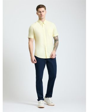 Ben Sherman Short Sleeve Oxford Shirt In Corn - Blue