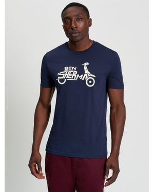 Ben Sherman Brand Scooter Tee In Dark Navy - Blue