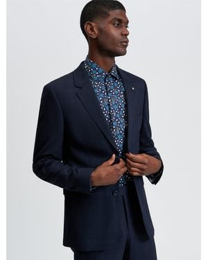 Ben Sherman Tonal Check Jacket In Navy - Blue