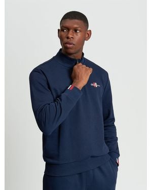 Ben Sherman Core Half Zip Funnel In Dark Navy - Blue