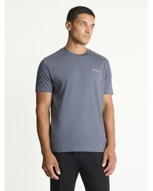 Ben Sherman Chest Embroidery Tee In Slate - Blue