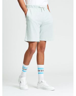 Ben Sherman Tri Colour Textured Short In Mint - White