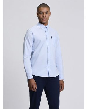 Ben Sherman Long Sleeve Signature Oxford Shirt In Sky - White