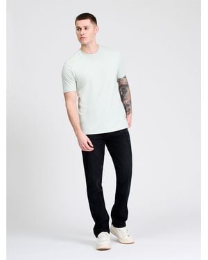 Ben Sherman Embroidered Logo Tee In Light Green - White