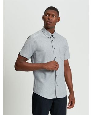 Ben Sherman Short Sleeve Oxford Shirt In Grey