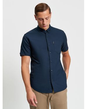 Ben Sherman Short Sleeve Signature Oxford Shirt In - Blue