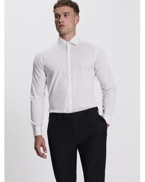 Ben Sherman Scattered Geo Print Shirt In White