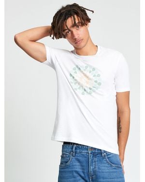 Ben Sherman Short Sleeve Plectrum Target Tshirt In White - Blue