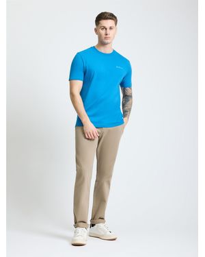 Ben Sherman Embroidered Logo Tee In Kingfisher - Blue