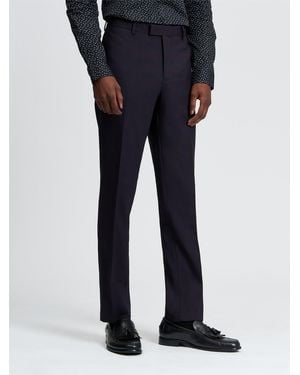 Ben Sherman Ombre Check Trouser In Dark Wine - Blue