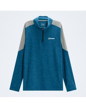 Berghaus Farndale+ Long Sleeve Half Zip Tech Tee - Blue