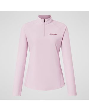 Berghaus 24/7 Half Zip Long Sleeve Tech Tee - Pink