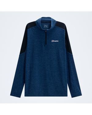 Berghaus Farndale+ Long Sleeve Half Zip Tech Tee - Blue