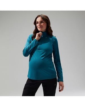 Berghaus 24/7 Half Zip Maternity Long Sleeve Tech Tee - Blue