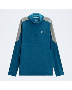 Berghaus Farndale+ Long Sleeve Half Zip Tech Tee - Blue
