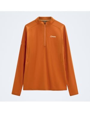 Berghaus Theralite Half Zip Tech Tee - Orange