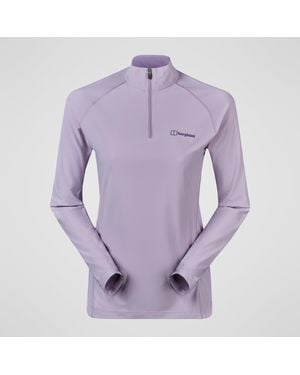 Berghaus 24/7 Half Zip Long Sleeve Tech Tee - Purple