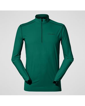Berghaus 24/7 Half Zip Long Sleeve Tech Tee - Green