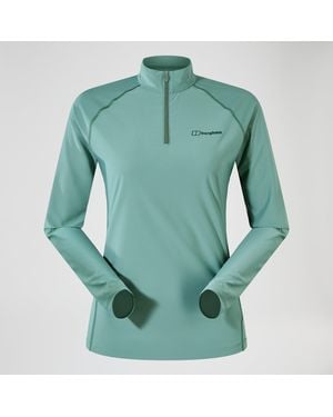 Berghaus 24/7 Long Sleeve Half Zip Tech T-Shirt Für Damen - Grün
