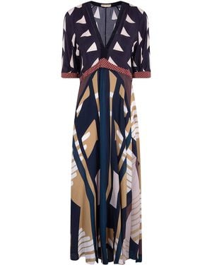 VOLANTIS 'The One' Short Sleeves Evening Dress - Blue