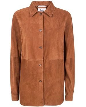 Semicouture Suede Shirt - Brown