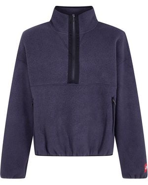 The North Face Sweatshirt 1/2 Zip Fleece Box" - Blue