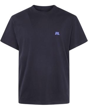 Jil Sander T-Shirt Manica Corta Ricamata "J22Gc0283" - Blue