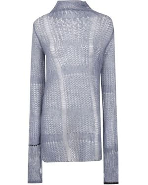 Y's Yohji Yamamoto Sheer Asymmetry Long Knit - Blue
