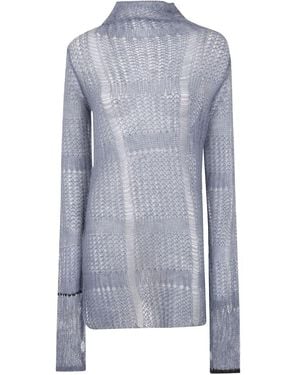 Y's Yohji Yamamoto Sheer Asymmetry Long Knit - Blue
