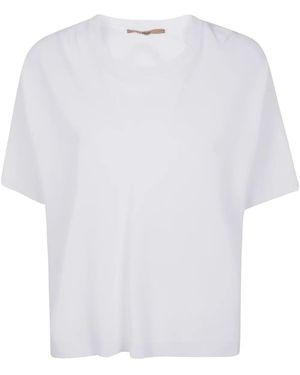 Nuur Short Sleeves Oversized Round Neck - White