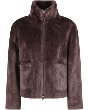 Betta Corradi Jacket High Neck Zipped "Shao" - Brown