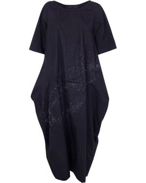 Maria Calderara Crinkled Cotton Long Dress - Blue