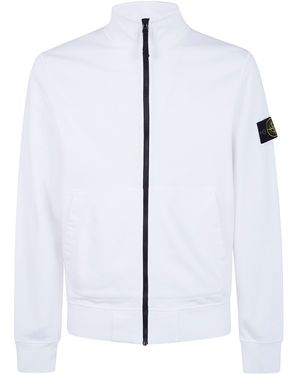Stone Island Zip Up Cardigan - White