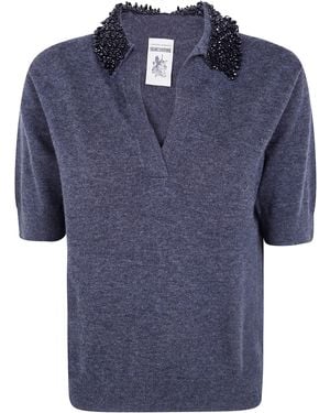 Semicouture Polo Short Sleeves "Margy" - Blue