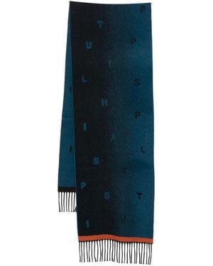Paul Smith Scarf Uomo Logo Impilato - Blu