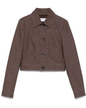 スーツ Max Mara CARPA - Denim-effect crop jacket Denim-effect cropped jacket, brown | 